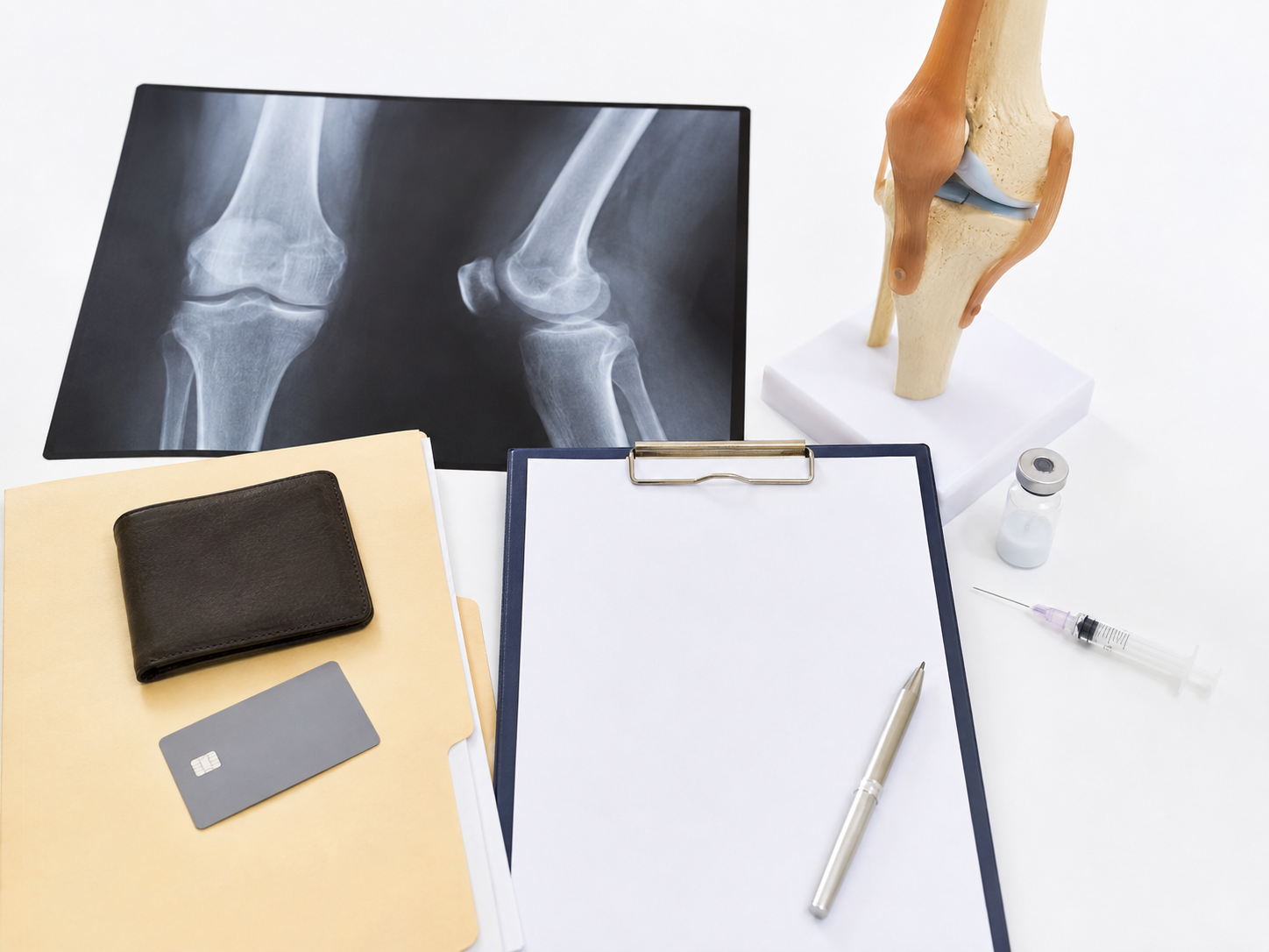 Clinical consultation visual for reviewing knee joint treatment information