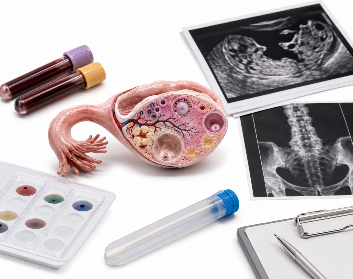 Medical evidence review visual for ovarian regeneration research