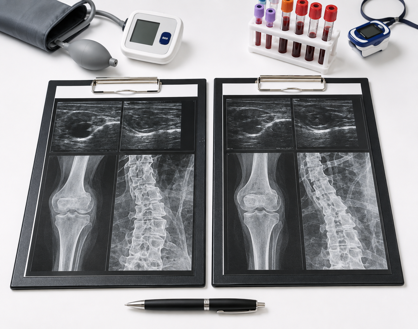 Medical imaging example used when organizing clinical records for stem cell evidence review