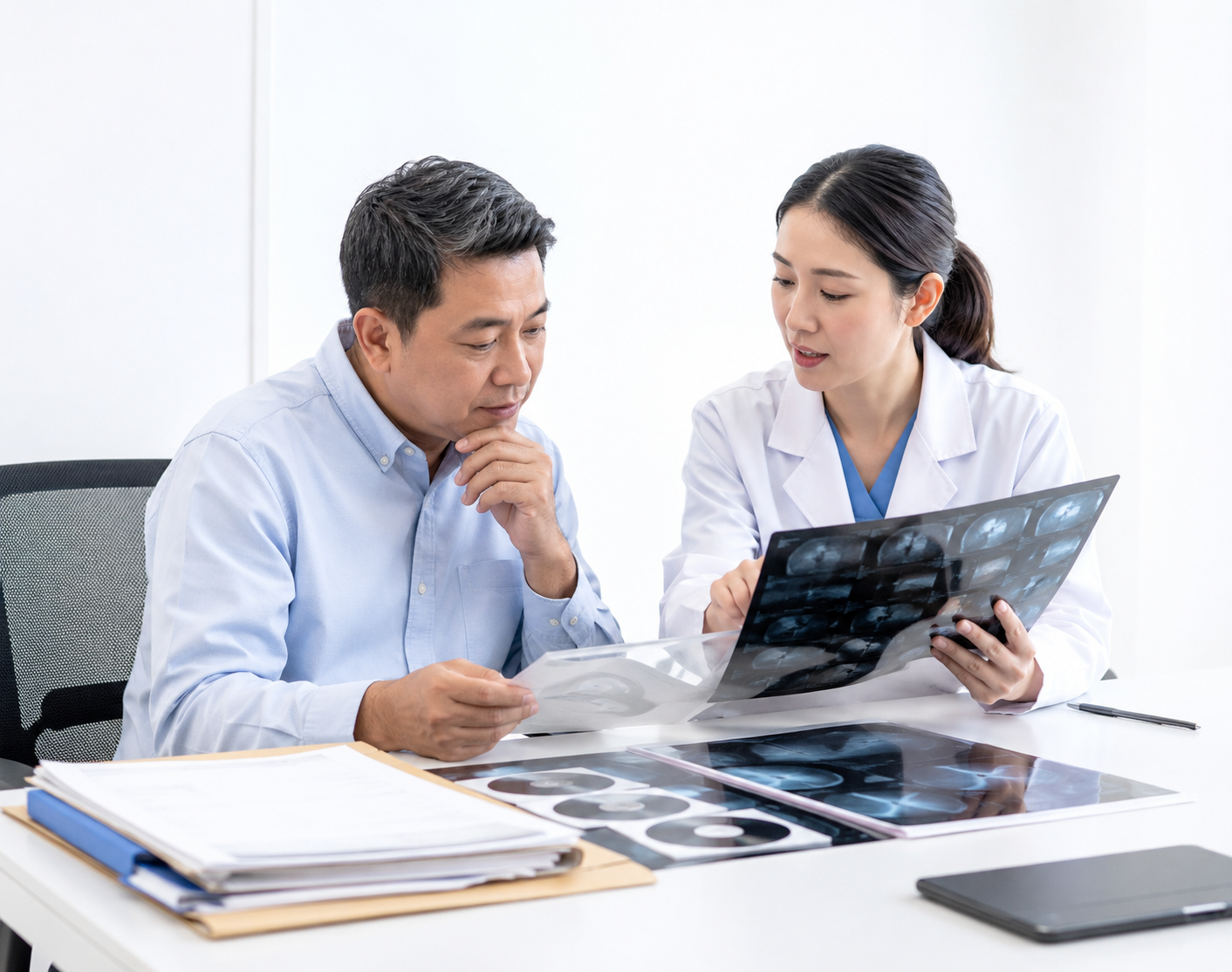 Patient health check questions reviewed before PET-CT or MRI planning