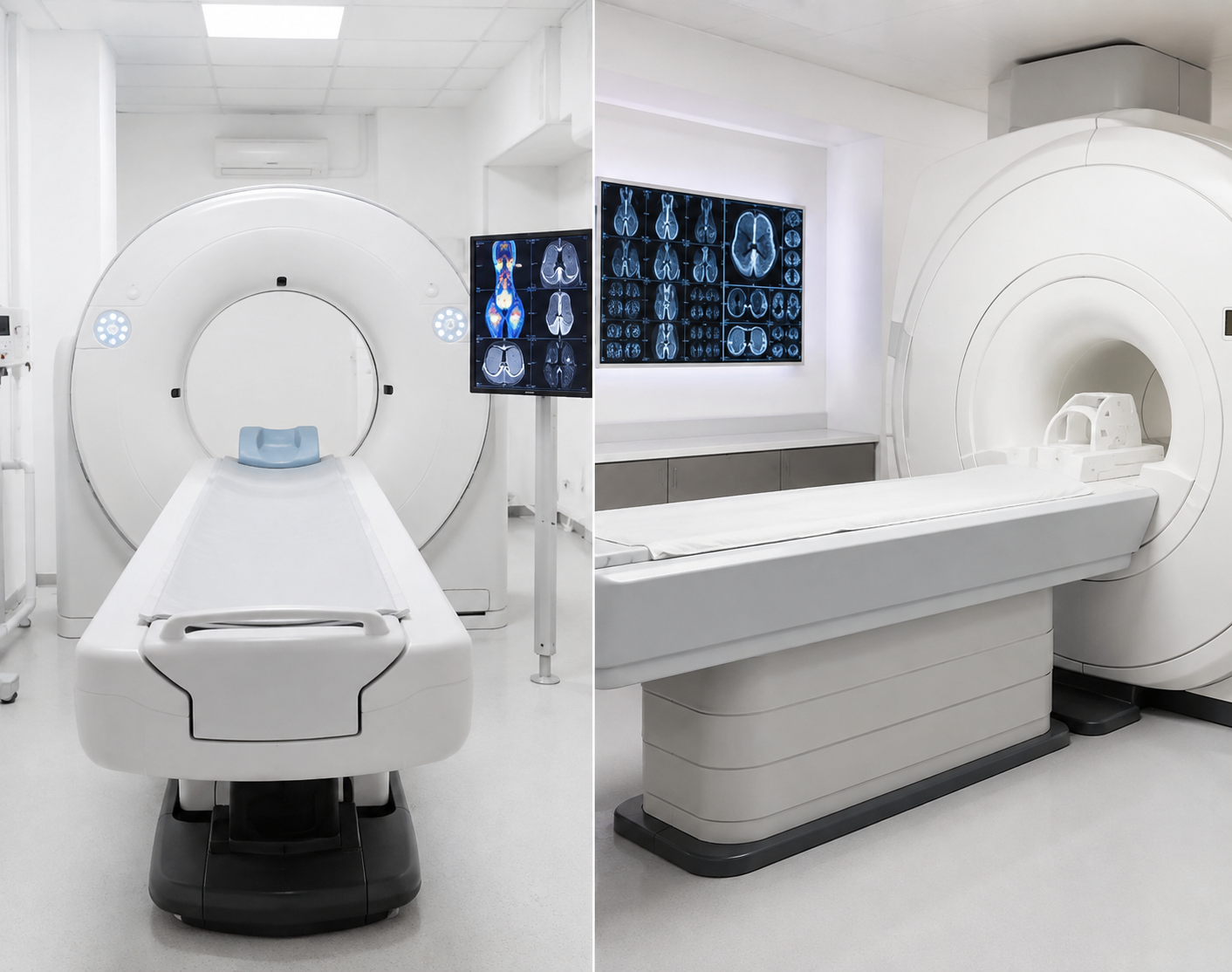 Medical imaging used when comparing PET-CT and MRI for cancer-related health checks