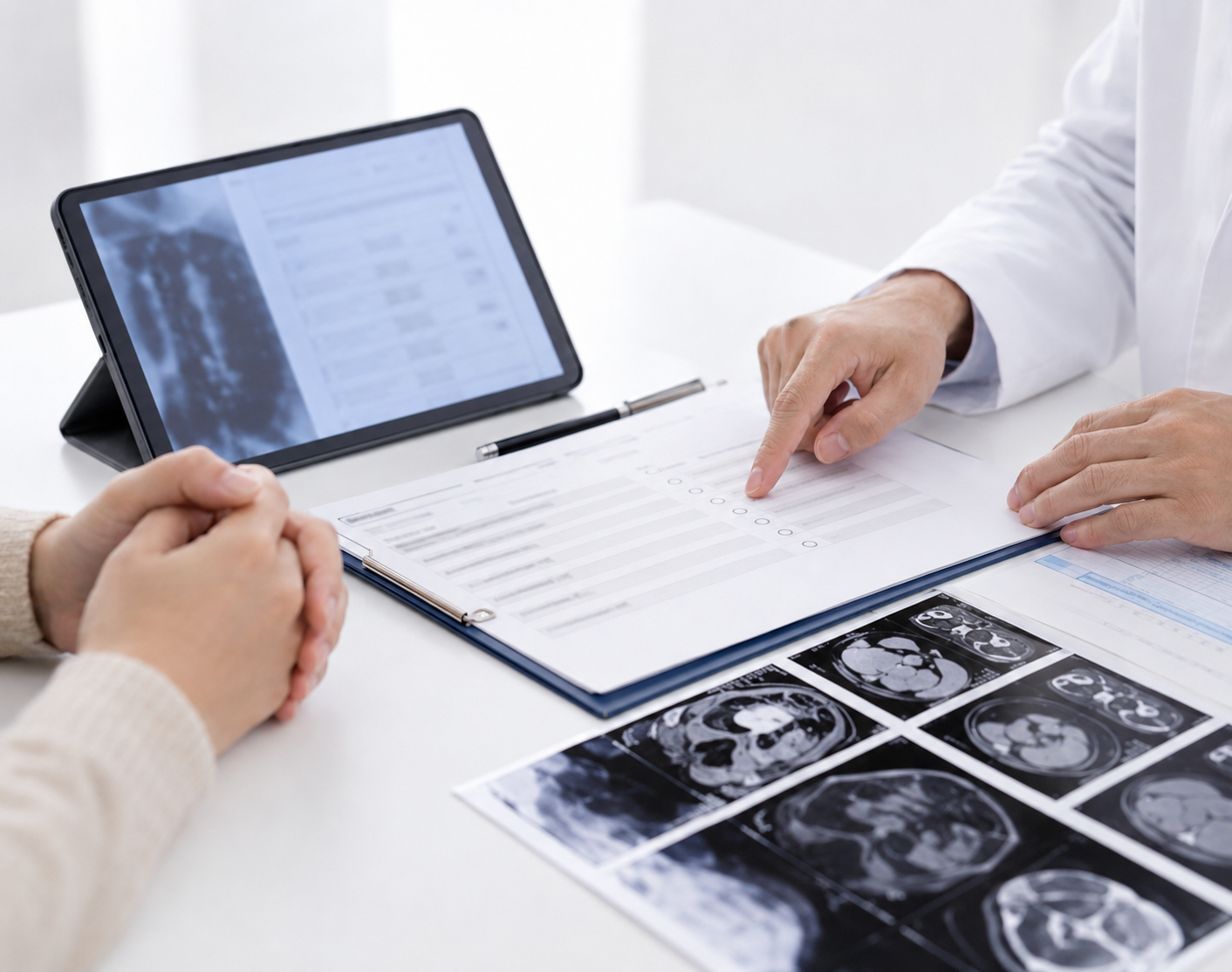 Patient information reviewed before comparing evidence, cost and follow-up questions