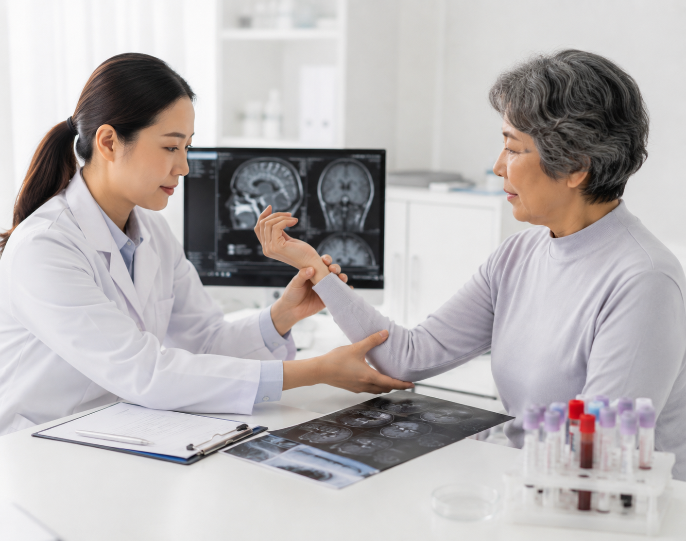 Follow-up laboratory imaging and functional results used to measure recovery after stem cell care