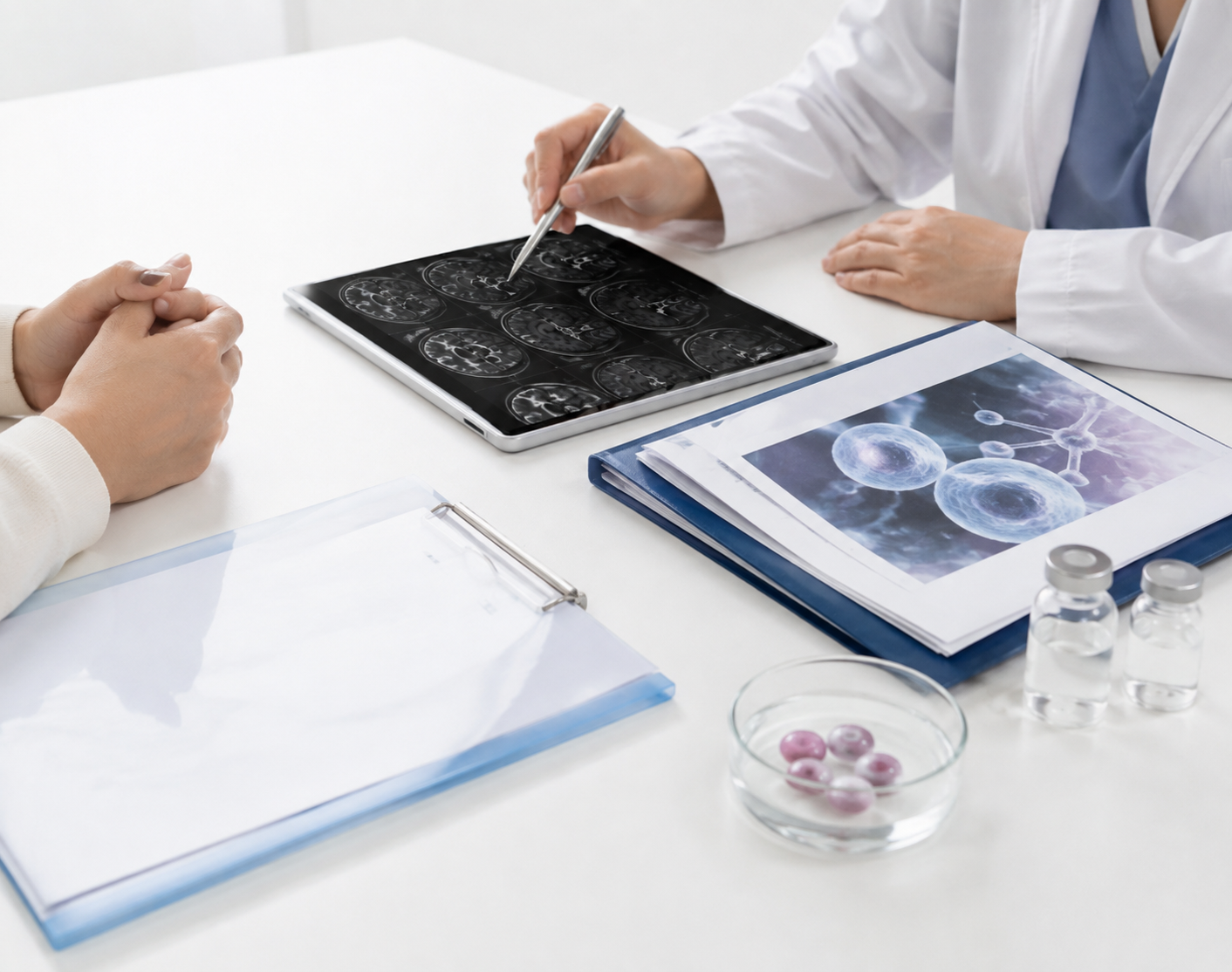 Medical documents organized for evidence review cost clarification and bilingual communication in Japan