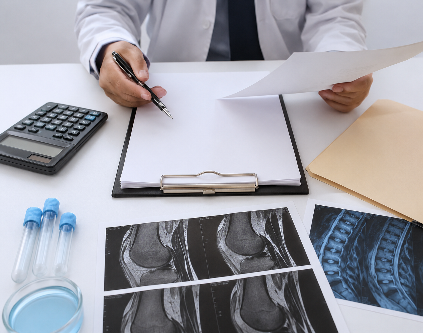 Medical records and imaging used to compare a Japan stem cell cost quote