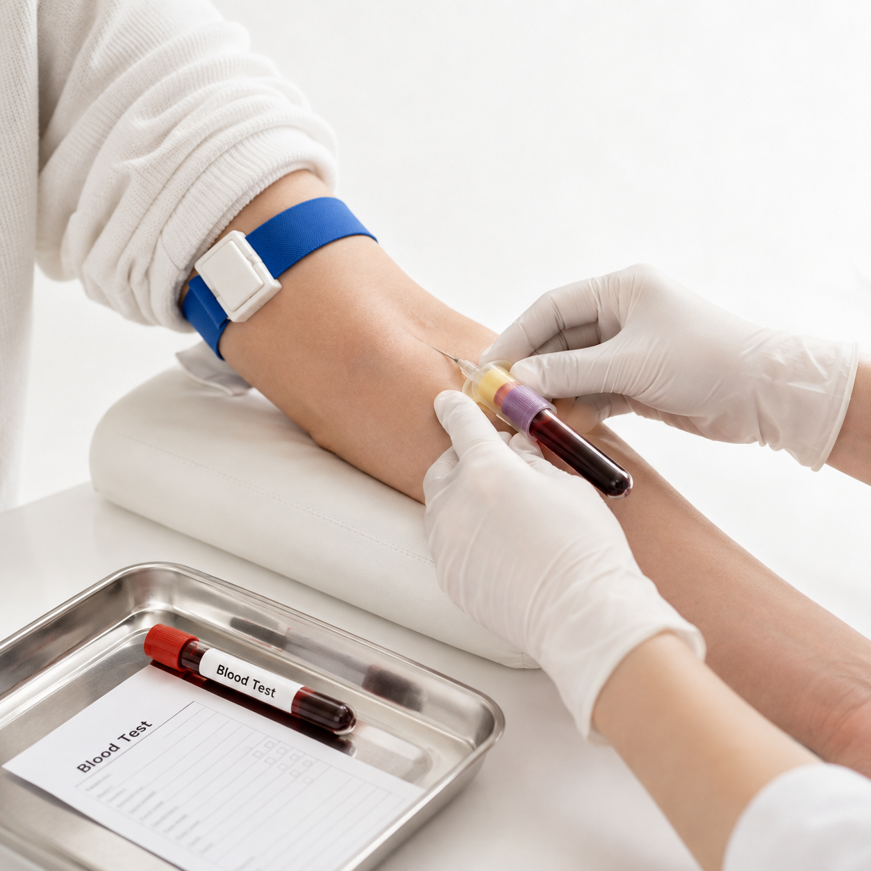 Clinical blood draw for laboratory testing before stem cell therapy in Japan